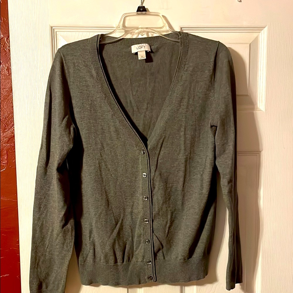 LOFT Women's Gray Cardigan Sweater